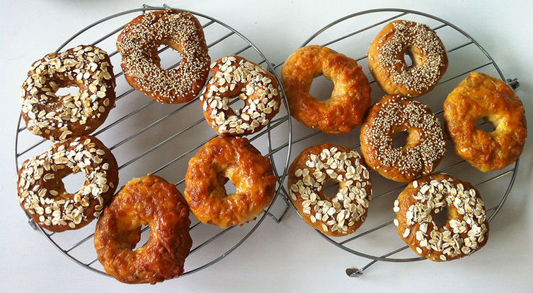 Homemade Honey Oatmeal Bagel