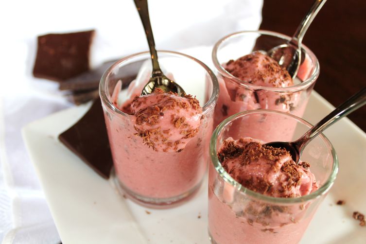 Roasted Strawberry Coconut Mousse Shots
