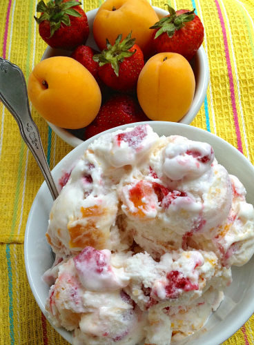 Strawberry Apricot Swirl Ice Cream