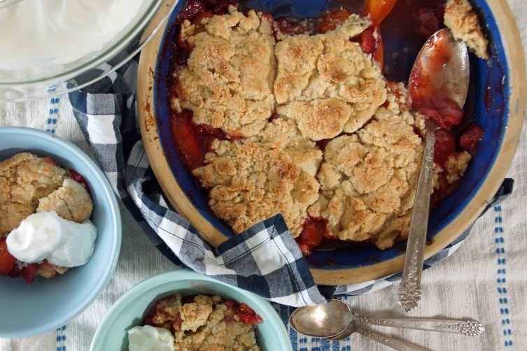 Strawberry Apricot Cobbler