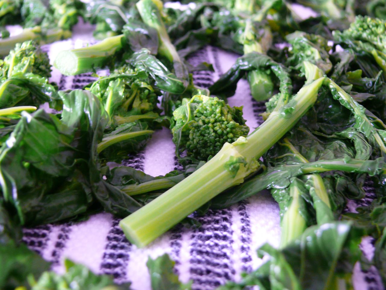porcinifried rapini (broccoli rabe) recipe on