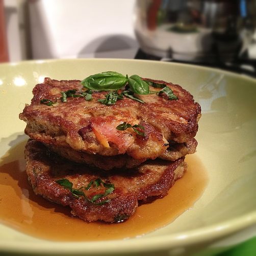 Peach, Ginger and Basil Almond Flour Pancakes