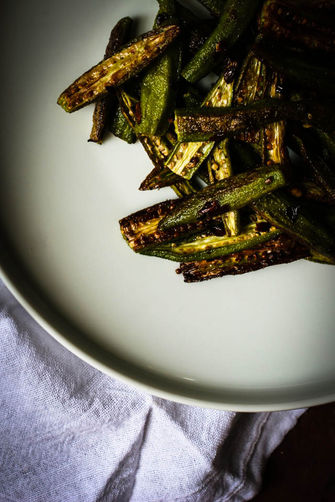 Spicy Oven Roasted Okra