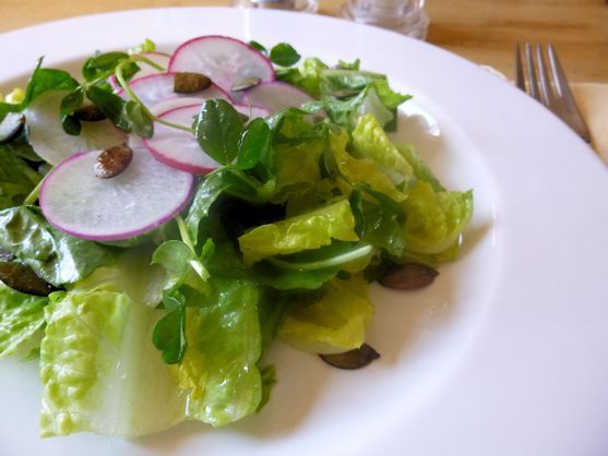 Pea Shoot & Romaine Salad with Lemon Vinaigrette
