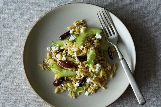 LemonDill Orzo Pasta Salad with Cucumbers, Olives, and Feta recipe on Food52.com