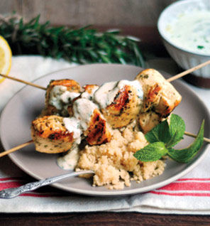 Rosemary Chicken Skewers with Sauce