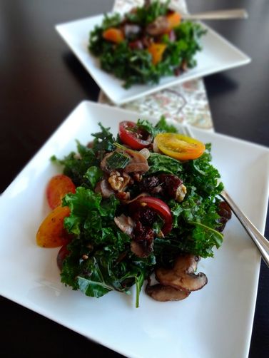 Warm Kale & Mushroom Salad