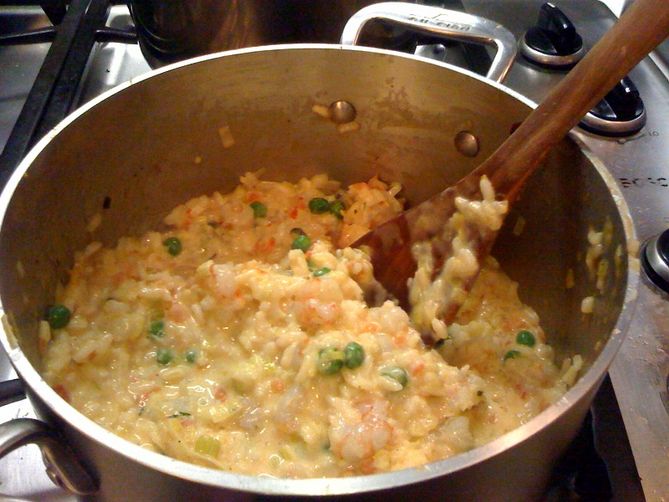 Rock Shrimp, Tomato, and Leek Risotto with Basil and Meyer Lemon