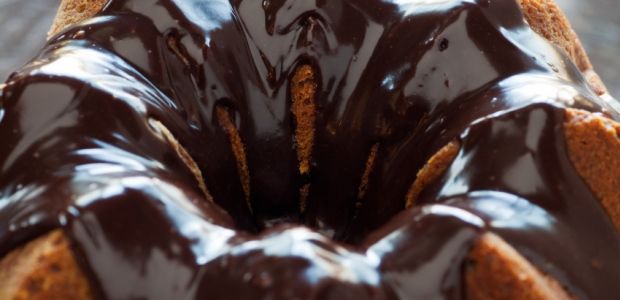 Pumpkin Bundt Cake with Orange-Chocolate Ganache