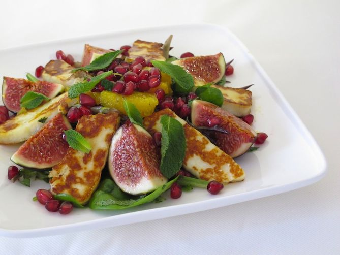Halloumi, Fig and Pomegranate Salad