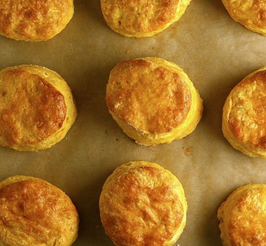 Sweet Potato Biscuits with Honey Goat Cheese Butter