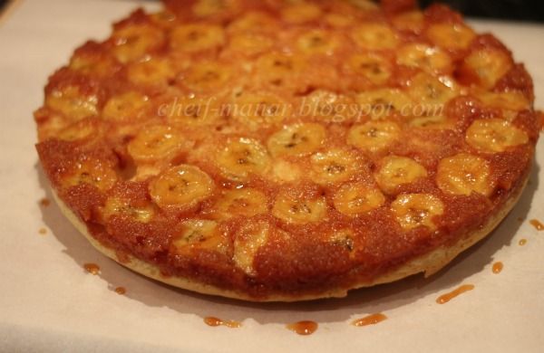 upside down banana cake