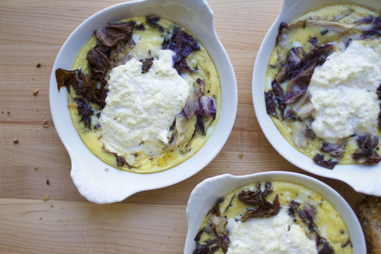 Radicchio and Ricotta Custards