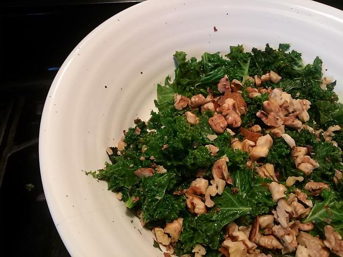Wilted Kale and Walnut Salad