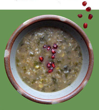Pomegranate & Spinach Persian Soup (?sh ‘eh Anar)