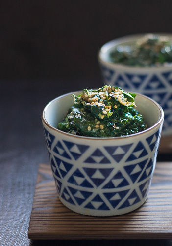 Goma-ae: Kale with sesame sauce