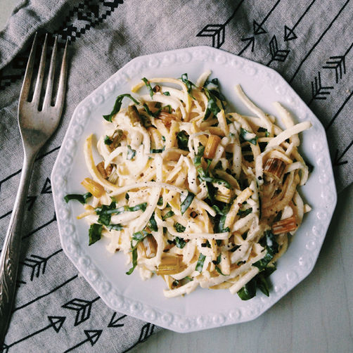 Celery Remoulade with Golden Beets & Beet Greens