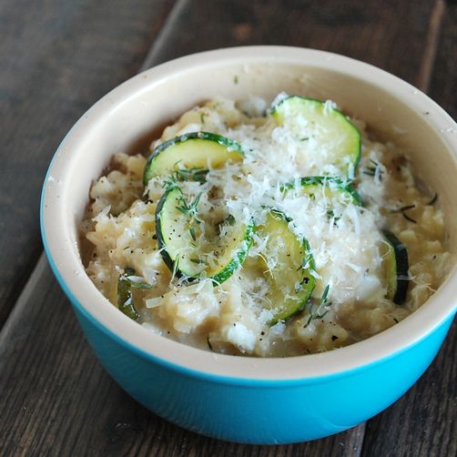 goat cheese & summer squash risotto
