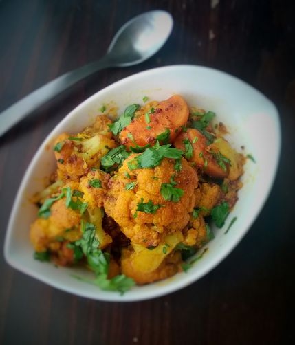 Aloo Gobi with sweet potatoes