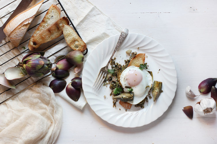 Artichoke and Pancetta Italian Skillet