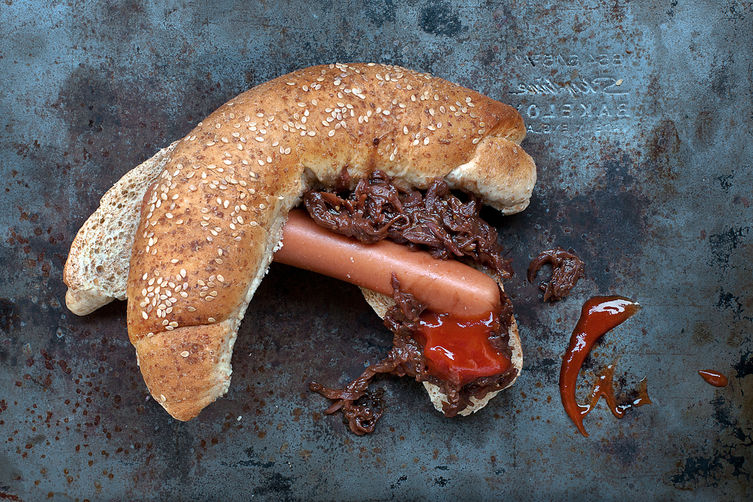 Hot Dogs with Fake Sauerkraut Relish