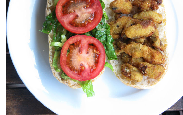 Fried Mussels Dijonnaise Po' Boy