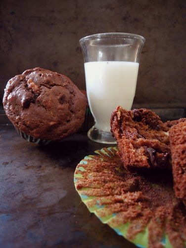 Double Chocolate Banana Muffins