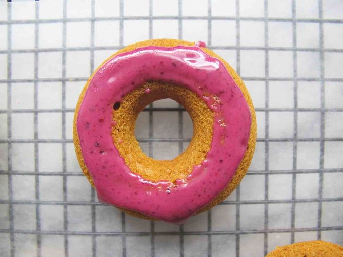 Lavender Donuts with Wild Blueberry Glaze