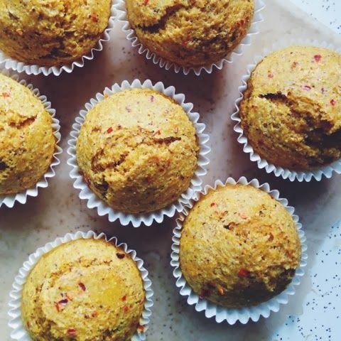 Turmeric-Chili Stoneground Cornmeal Muffins
