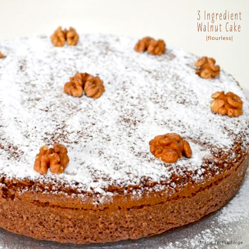3-Ingredient Walnut Flourless Cake