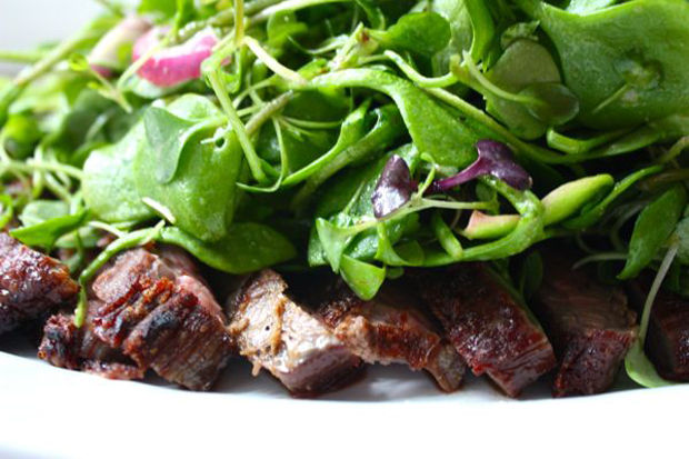 Steak Salad with Micro Greens