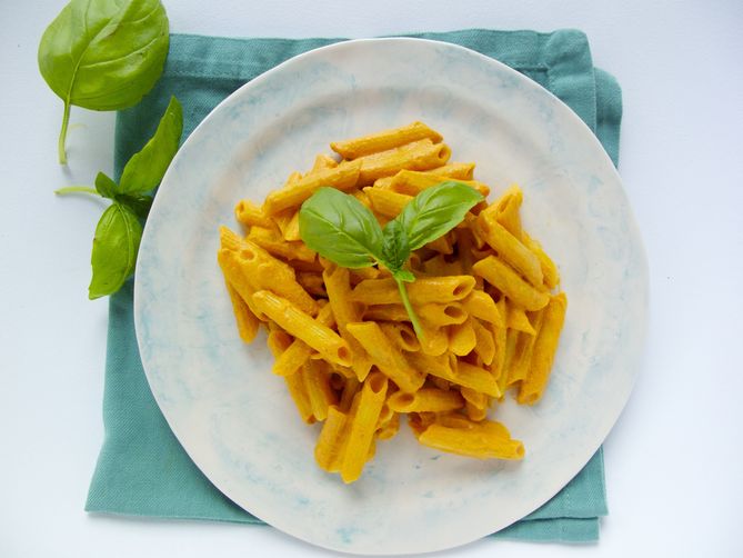 Pink walnut pasta