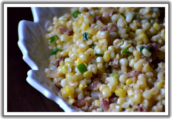 Smoky Creamed Corn with Bacon & Scallions