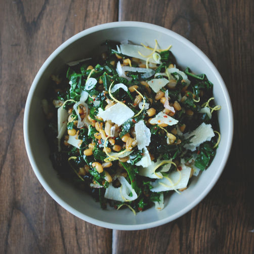 wheat berry, rye & kale salad