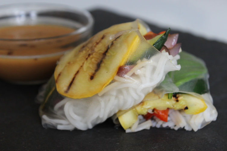 Grilled Vegetable Summer Rolls with an Asian Dipping Sauce