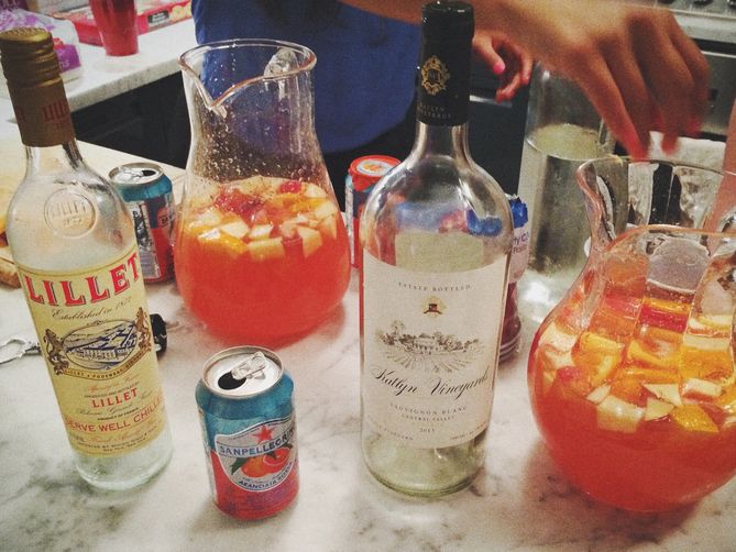 White Sangria with Lillet Blanc and Blood Orange