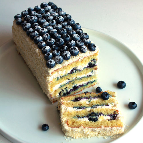 Lemon Blueberry and White Chocolate Cream Cake