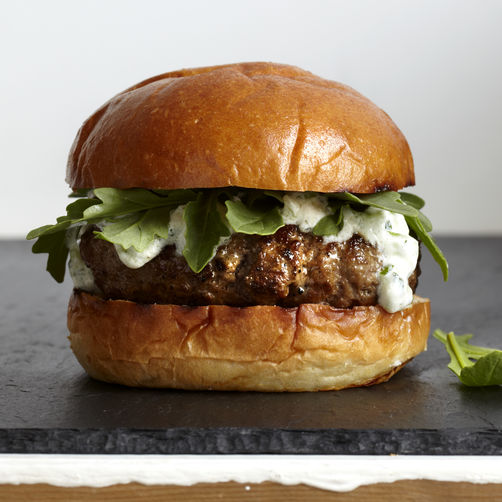 Lamb Burgers with Tzatziki and Arugula