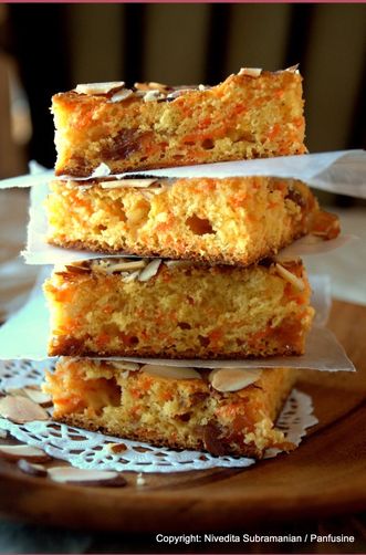 Carrot Halwa Blondie bars
