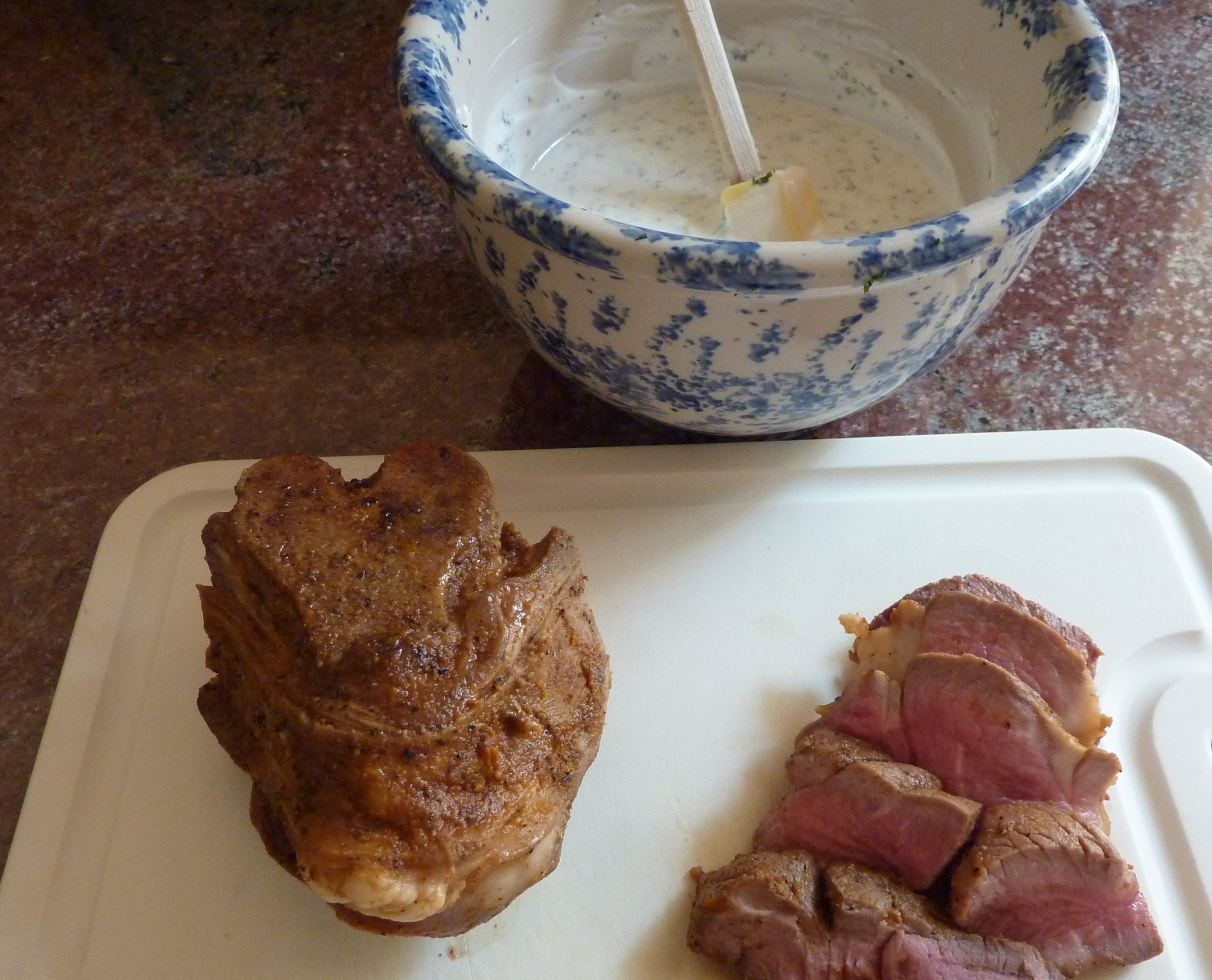 Caramelized Spicy Leg of Lamb with Mint Yogurt recipe on
