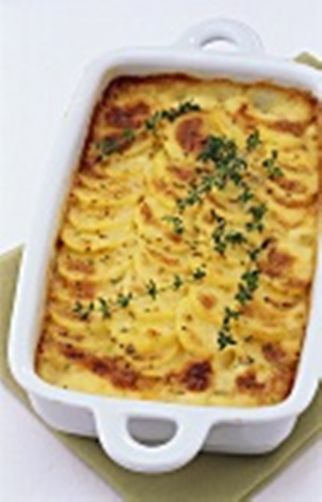 Potato Gratin with Leeks and Calamari