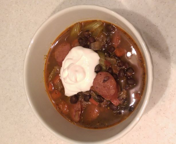 Spicy Black Bean Soup with Andouille Sausage recipe on