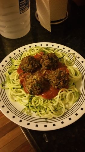 Zucchini Pasta with Eggplant Meatballs Recipe on Food52