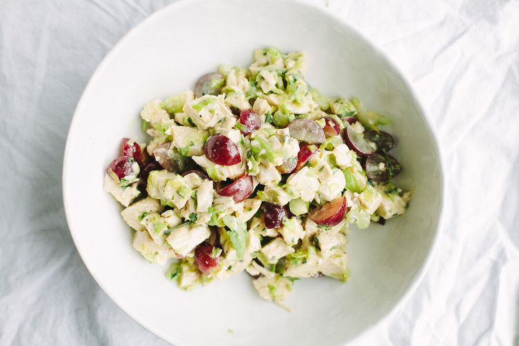 Chicken Salad with Pickled Grapes and Celery Leaves Recipe on Food52