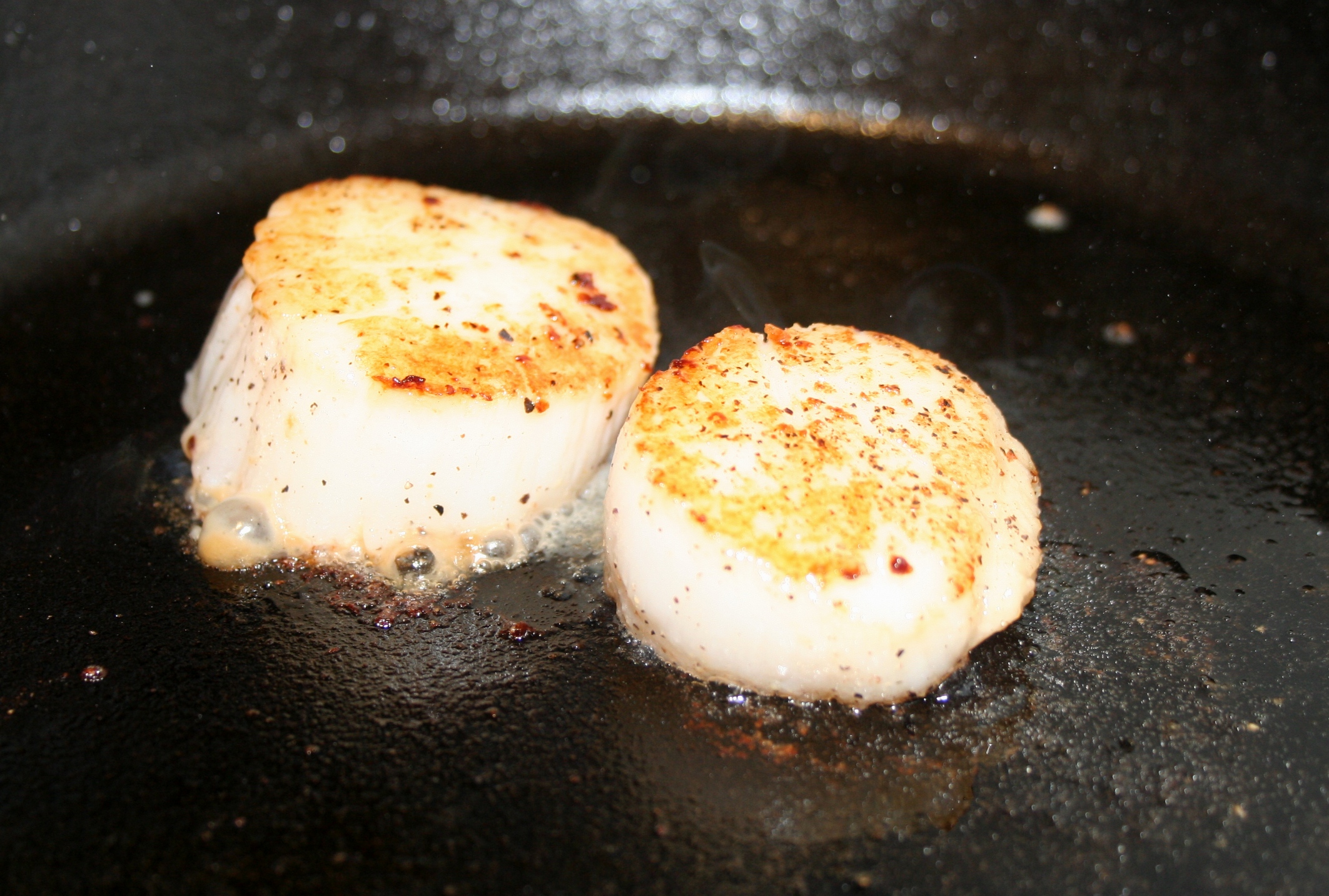 Sambuca Seared Scallops with Shiitake Truffle Cream Recipe on Food52