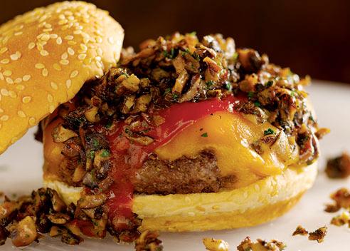 Wild Mushroom Cheeseburger with Chipotle Ketchup