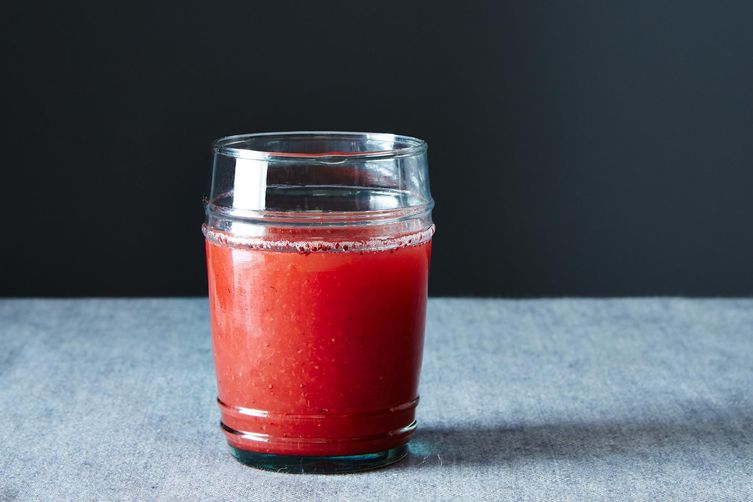 Strawberry Juice and a Champagne Cocktail