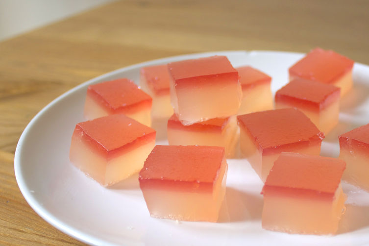 Champagne Rhubarb Jelly Shots