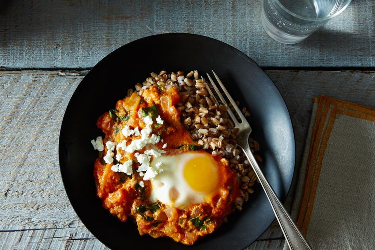 Shakshuka with Grains and Feta