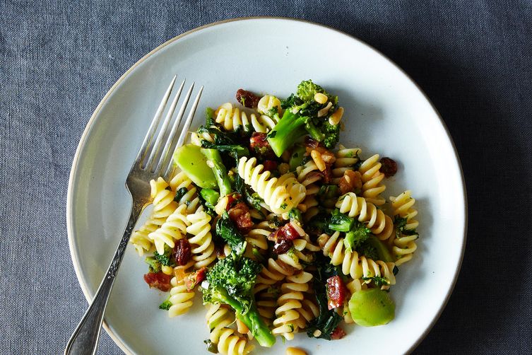 The Splendid Table's Pasta with Two Broccolis & Raisin-Pine Nut Sauce